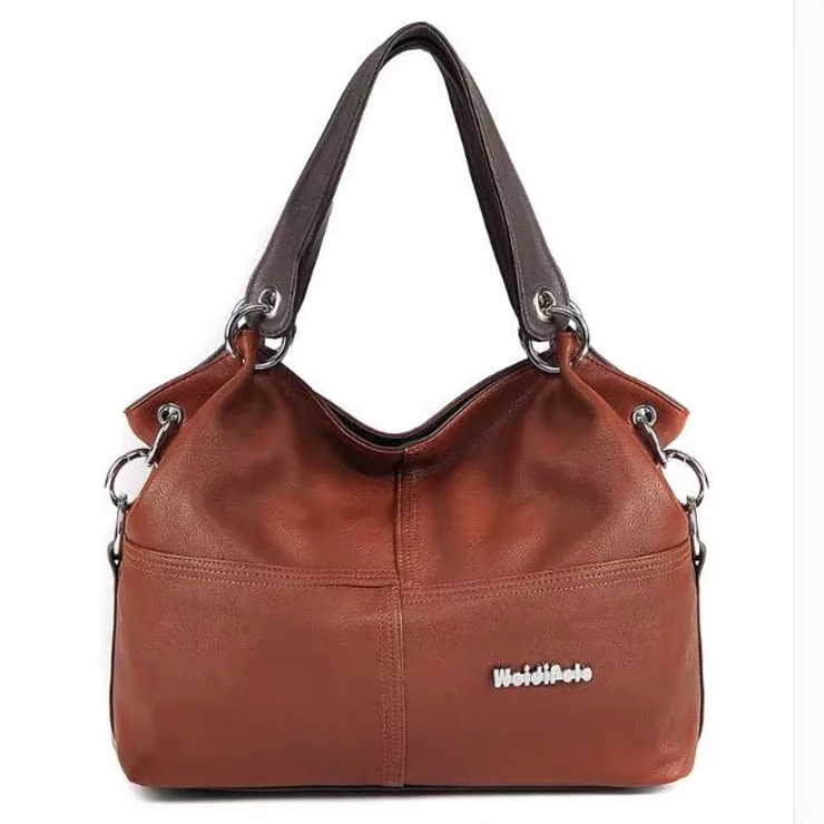 POLO западный стиль Модные женские комбинированные сумки - Цвет: Brown