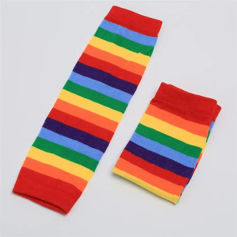 

Baby Toddler Kids Boy Girl Winter Leg Warmer Sunny Rainbow Stripes Socks