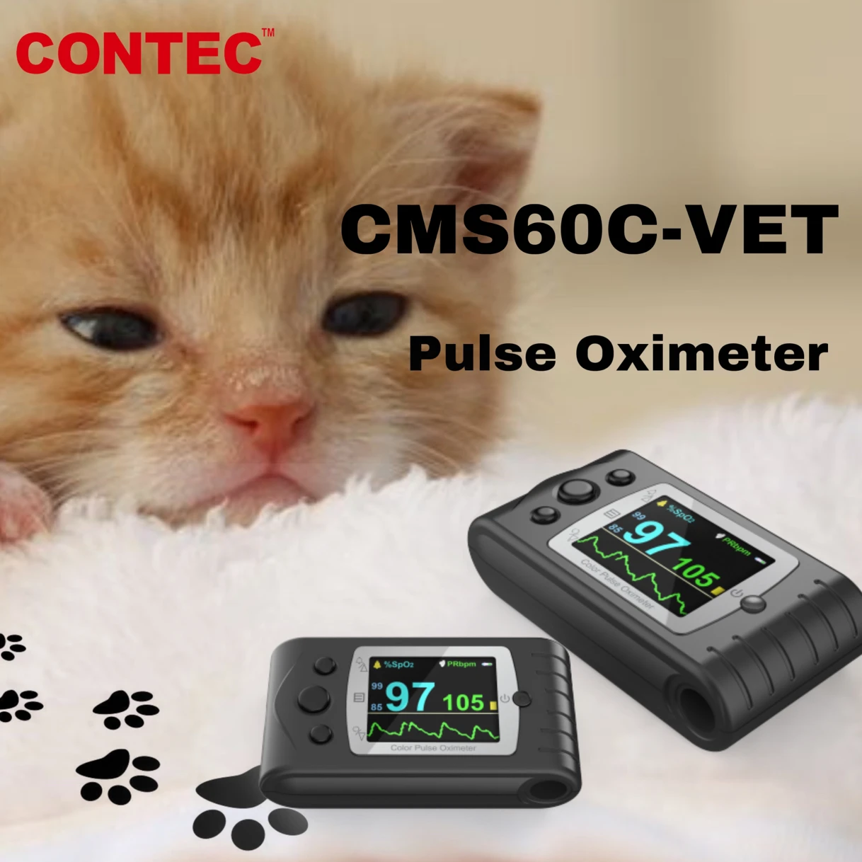 Портативный Пульсоксиметр CONTEC VET SpO2 Monitor ветеринарный кислород в крови
