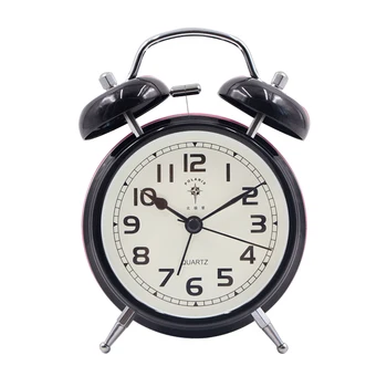 

Small Alarm Clock Children Creative Metal Bedside Fashion Simple Mute Night Light Clock Reveil Enfant Educatif Home Decor GG50nz