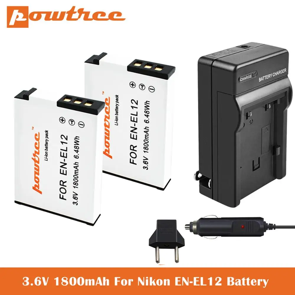 EN-EL12 ENEL12 сменный аккумулятор + зарядное устройство для Nikon Coolpix A1000 B600 W300 A900 AW100 AW110
