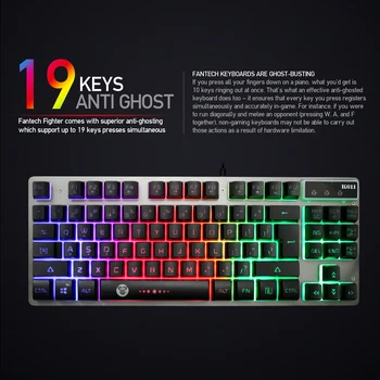 

K611 Wired Keyboard 19 Buttons Have No Conflicts English LED Backlit Keyboard For Computer Keyboard Gamer Mechanical Keyboard