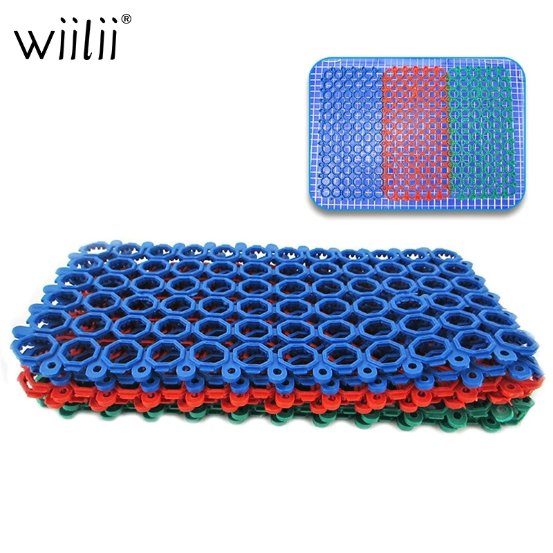 

Pet Mats Rabbit Cat Dog Cage Non-slip Mat with Round Hole Plastic Spliced Pads For Bunny Cage Water Leak Mat Bathroom Floor