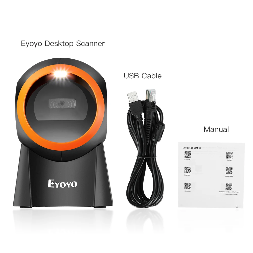 Eyoyo Scanner de Alta Velocidade Leitura Código de Barras Digitalização Plataforma Leitor de Código de Barras 1d 2d Mesa Leitor de Código de Barras Leitor Matriz Dados - Imagem 6