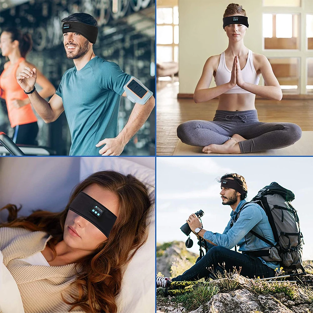 Sleep Eye Mask with Bluetooth 5.0 Headphones Soft Elastic Comfortable Headband ASMR Sleeping  Band 10H Music 5