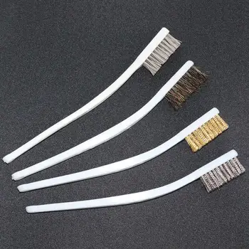 

4PCS Cleaning wire brush kitchen tools metal nylon abrasive wire bristles brush strong decontamination In-depth small gaps clean