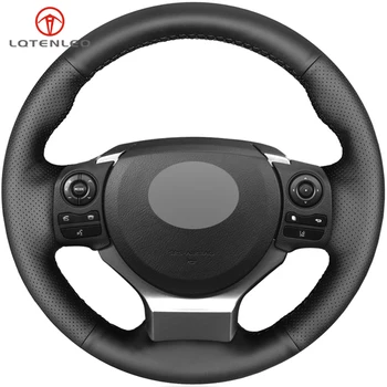 

LQTENLEO Black Artificial Leather Car Steering Wheel Cover For Lexus CT200 IS200t IS250 IS300 IS350 NX200 NX200t NX300 RC200 RC2