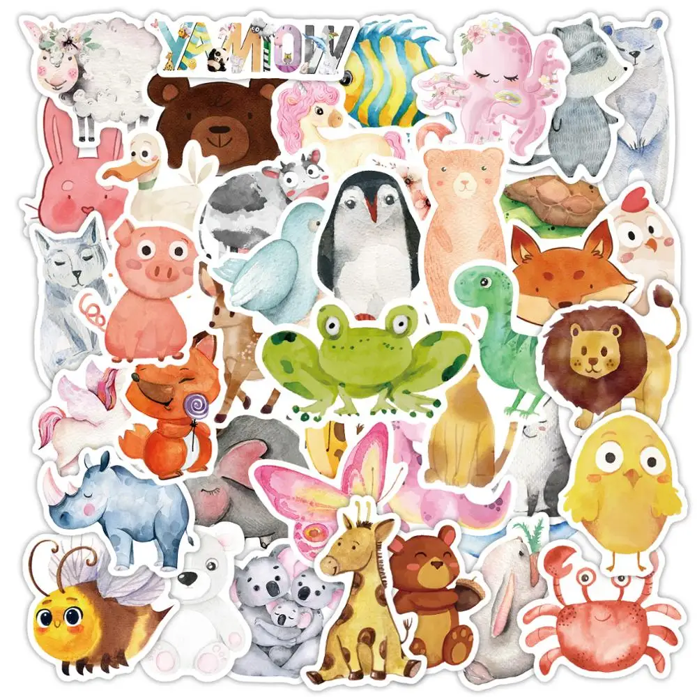 

Animals Stickers Cute Cartoon Dog Cat Pig Anime Sticker Pack for Skateboard Fridge Phone Guitar Laptop Bicycle Education Kid Toy