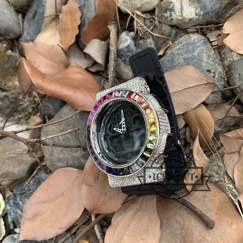 Free Shipping Rainbow Diamond Iced Out Cz Cubic Zirconia G Shock GA110  Watch Bezel|Watch Cases| - AliExpress
