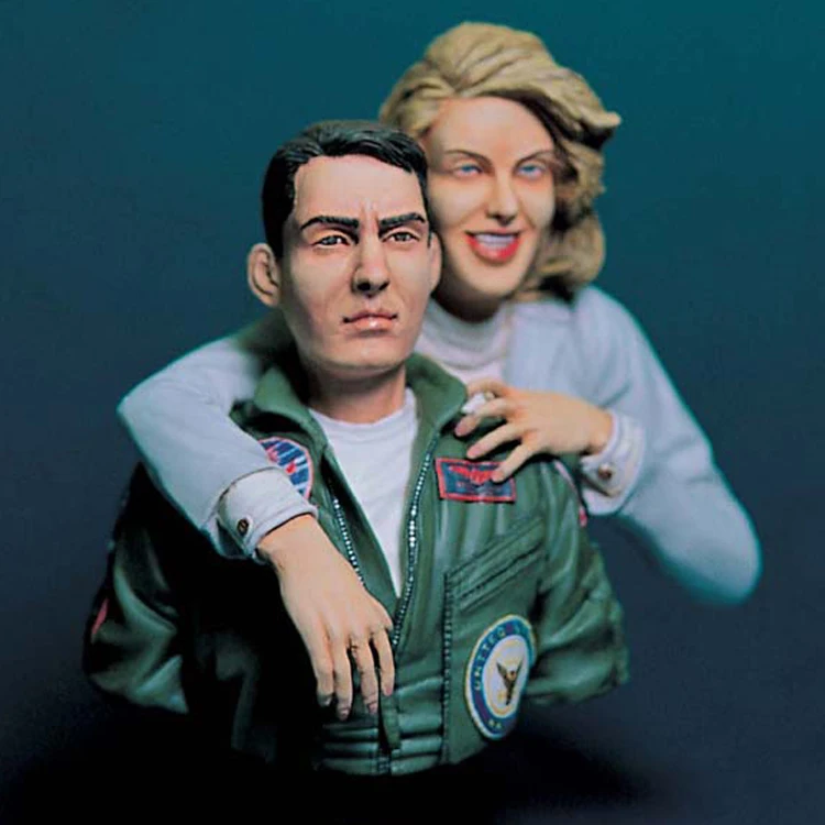 1/9 TOP GUN PILOT &amp GIRL Military theme WWII Resin Model Bust GK Unassembled and unpainted kit | Игрушки и хобби