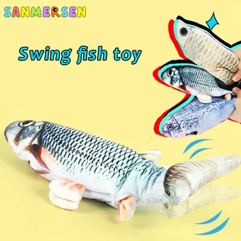

30CM Novelty Toys Electric Wagging Fish Simulation Fish Cooking Bouncing Fish Play House Catnip Toy USB Charging Funny Toys