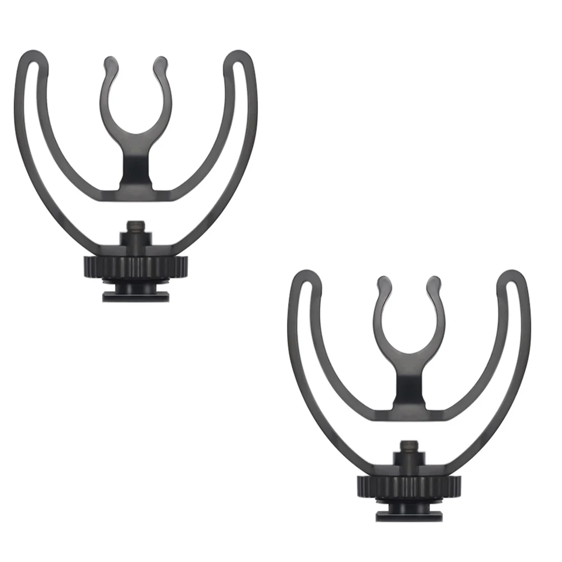 2Pcs Plastic Universal MicShock Mount Cold Shoe Hotshoe Adapter Microphone Bracket for VM100 200 Microphone On Holder Stand