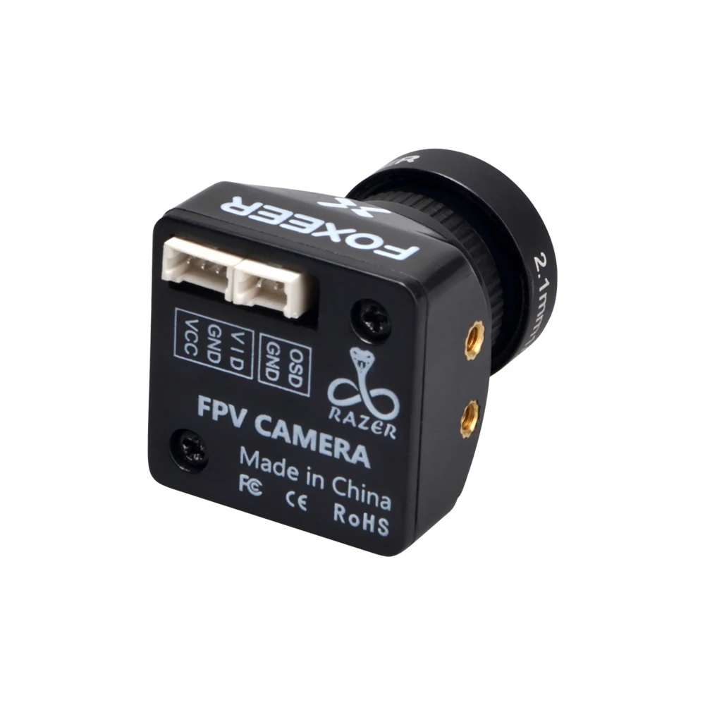 FPV Camera Foxeer Razer Mini Cam 1200TVL 2.1mm Lens 4:3 FOV 125 Degree PAL NTSC Switchable for Racing Drone Black