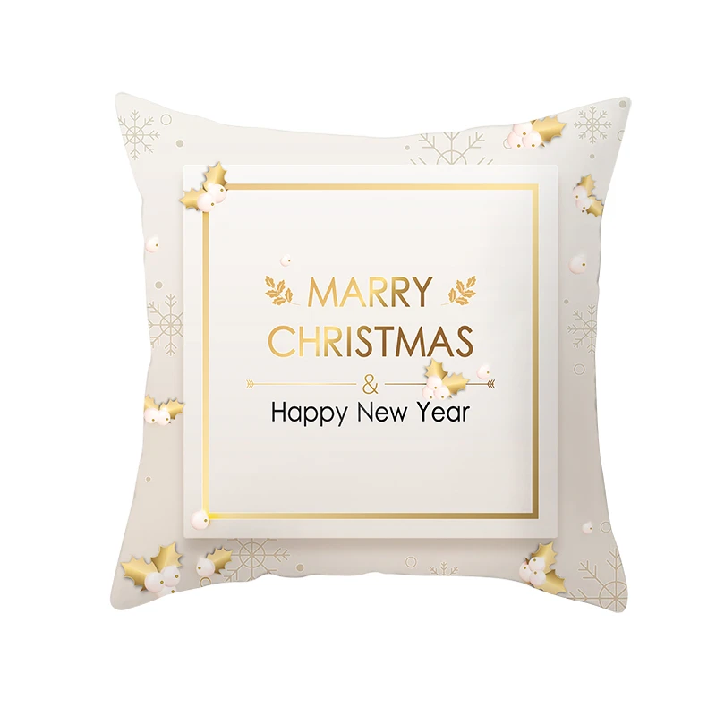 Белая Подушка со снежным узором, наволочки, подарок на год, наволочки для домашнего дивана, декоративные рождественские наволочки 45*45 см - Цвет: PC11999