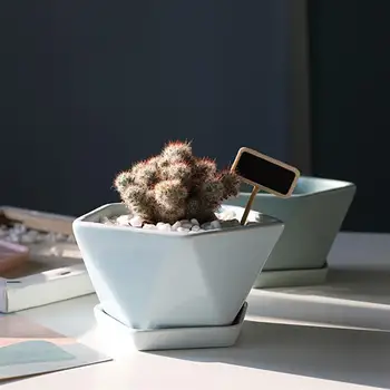

1pc Flowerpot Creative Chic Plant Pot Pentagon Flower Pot Succulent Container for Home Decoration Flower And Grass Cultivation