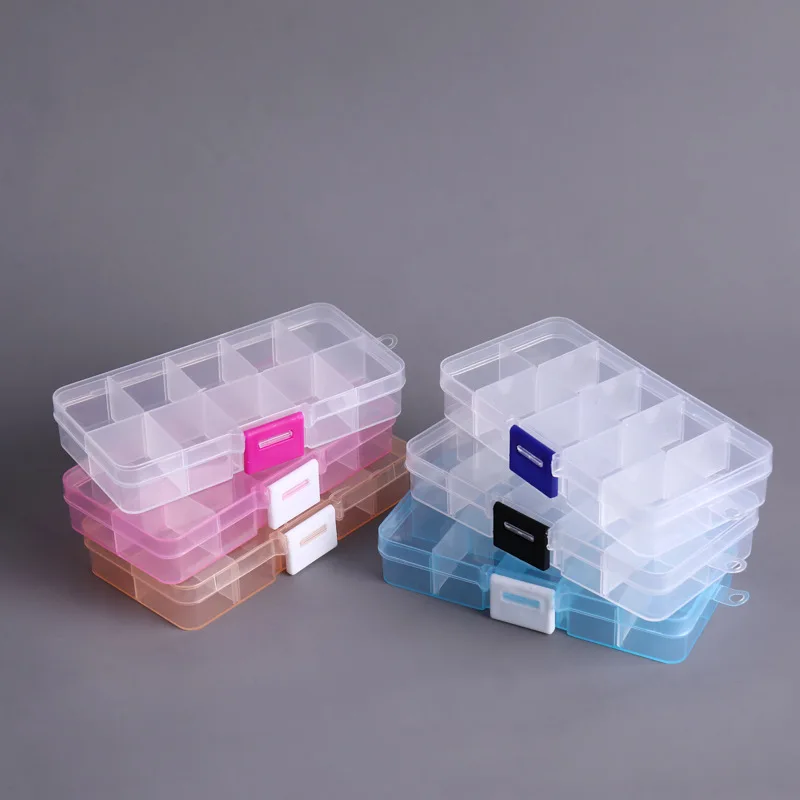 

10 Grids Plastic Storage Jewelry Box Transparent Storage Box Adjustable Container for Beads Earrings Jewelry Organizer joyero