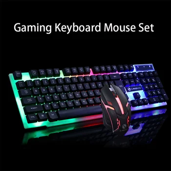 

Gamer Gaming keyboard Mechanical Wired Keyboard Mouse Set Photoelectric Backlit Keyboard Set Silent Gaming Mouse Set