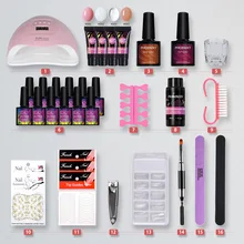 Полигелевый набор для ногтей, набор гель-лака 80 Вт, СВЕТОДИОДНЫЙ УФ-лампа для наращивания лака для ногтей, набор инструментов для маникюра, полигелевый набор, маникюрный набор