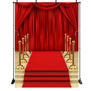 

Red Carpet Curtain Backdrop Opera Theatre Opening Photocall Background Stage Theme Backdrop Weding Birthday Party Decorationx