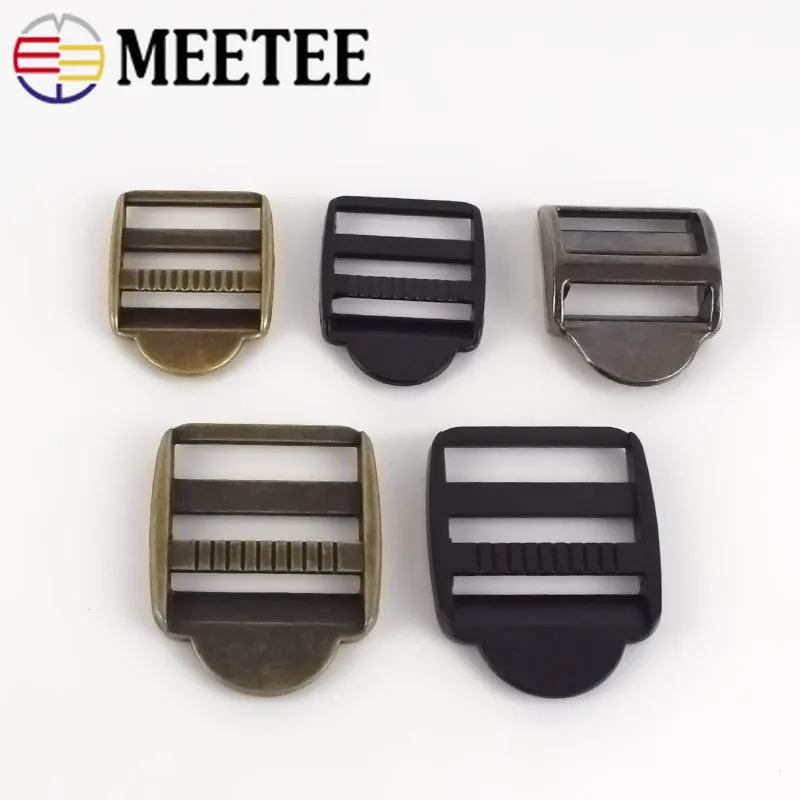 Meetee 4pcs ID20/25/32mmMetal Tri-Glide Backpack Shoulder Strap Adjustment Buckle DIY Webbing Belt AdjustClasp Buckles Accessory | Дом и сад