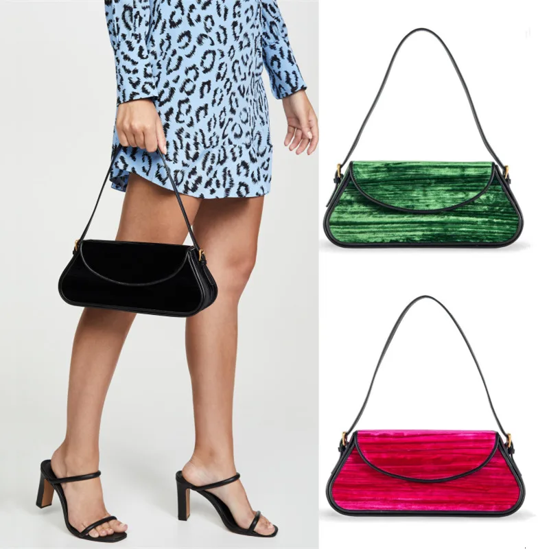 

Velvet Underarm Bag 2019 Fashion Niche Design One-shoulder Bag French Style Retro Hand-held Small Shoulder Bag Female Handbag