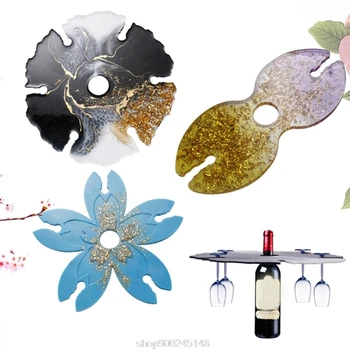 

Crystal Epoxy Resin Mold Wine Rack Tray Bracket Cup Holder Casting Silicone Mould DIY Crafts Making Tool O07 20 Dropshipping