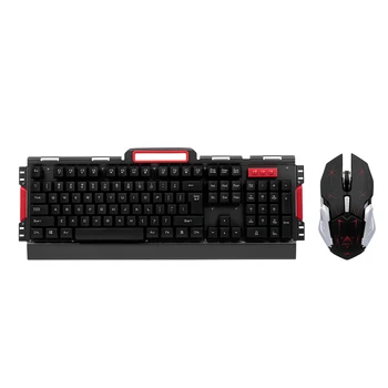 

Wireless Keyboard and Mouse Combo 2.4G Metal Panel Keyboard Optical Mouse 2400DPI Ergonomic Design for PC Laptop