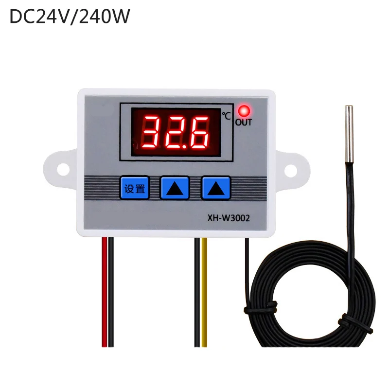 Цифровой светодиодный регулятор температуры для инкубатора, охлаждающий нагревательный переключатель, термостат NTC, датчик температуры, переключатель контроллера - Цвет: 24V 240W
