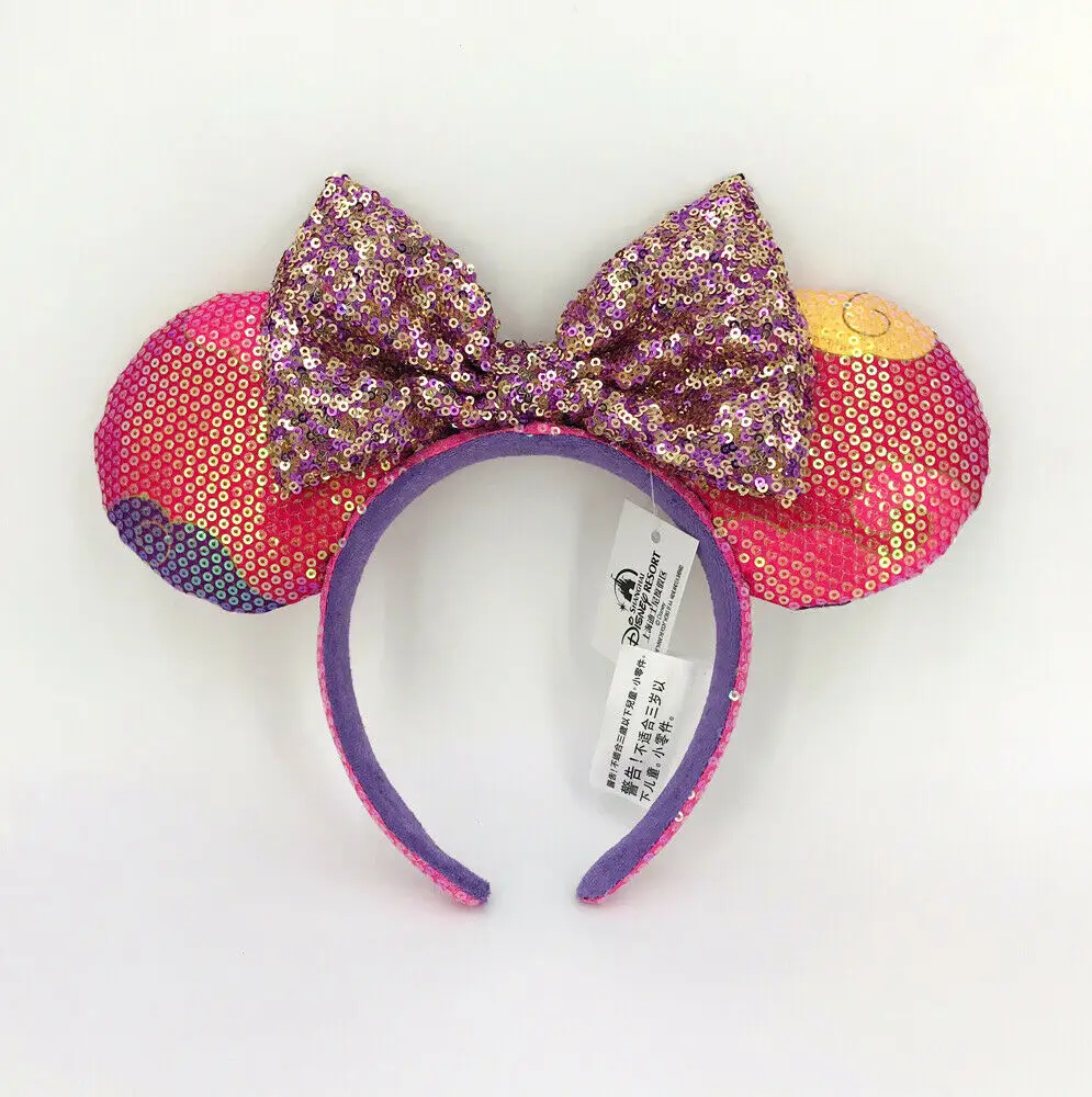 NEWSHDR 2021 New Year Shanghai Sequined Minnie Mouse Ear Headband