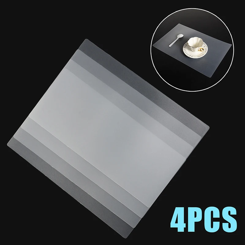 44x28.5cm Polyester Placemat Dining Table Place Pad Mats Transparent Place Mats Plate Mat for Kitch