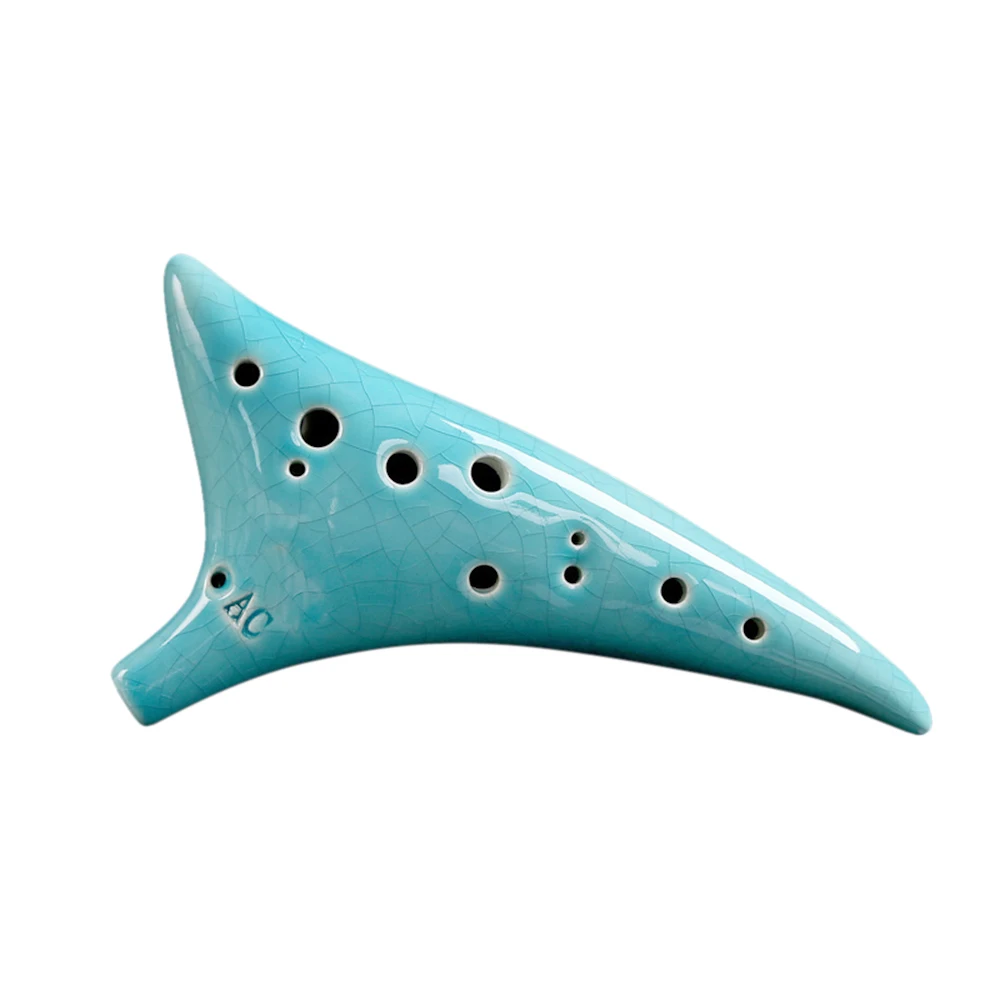 12 отверстий изогнутый хвост керамический Ocarina Alto C ручная роспись музыкальный