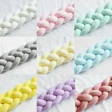 2,2 м детская ручная работа с узлом для новорожденных, бампер для кровати, длинная плетеная подушка для детской кровати, бампер с узлом для кроватки, декор для детской комнаты