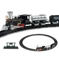 Children's Toy  Rail Train For Kids Toys Games Train Set Railway Track Toy Retro Model Train Sound Track Train 1