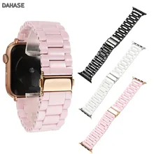 Ремешок керамический розовый для Apple Watch Band Series 6 5 4 3 2 1 сменный