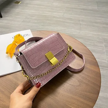 

Women's Designer Luxury Handbag Fashion Wild High quality PU Leather Women Handbags Crocodile pattern Shoulder Messenger Bag