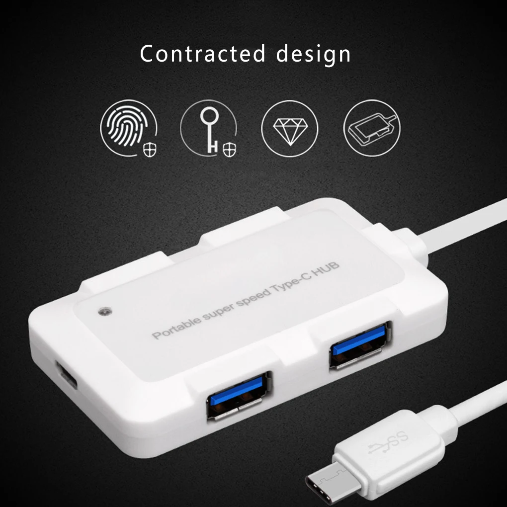 Тип c 4 порта usb-хаб USB 3,0 внешний разветвитель Замена для Macbook Pro телефон планшет ПК ноутбук Настольный
