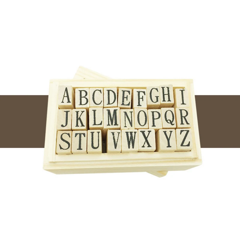 26 шт./компл. милый Английский алфавит цифровые буквы комплект уплотнений DIY деревянные резиновые штампы для stationery канцелярские стандартные штампы