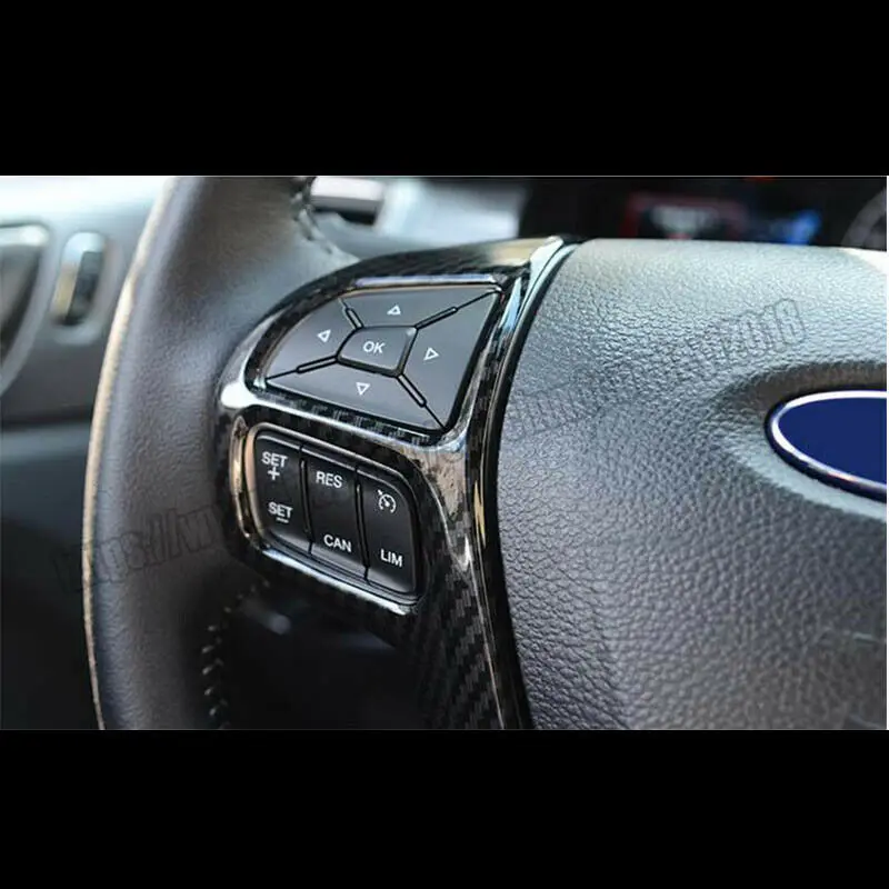 Для Ford Ranger Everest Автомобильный руль рамка Крышка отделка из углеродного волокна ABS 1 шт