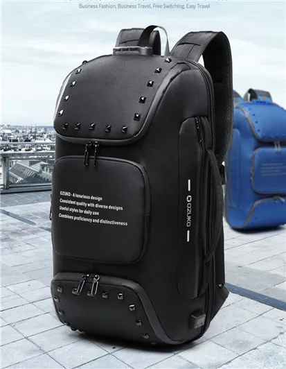 Ozuko multifuncional mochila homem anti-roubo à prova
