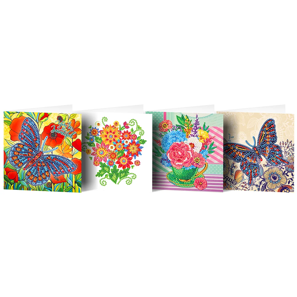 DairyDing, 8 confezioni di biglietti fai da te per pittura a mosaico 5D con diamanti e croce per adulti, biglietti di auguri artistici per Natale, San Valentino, familiari e amici