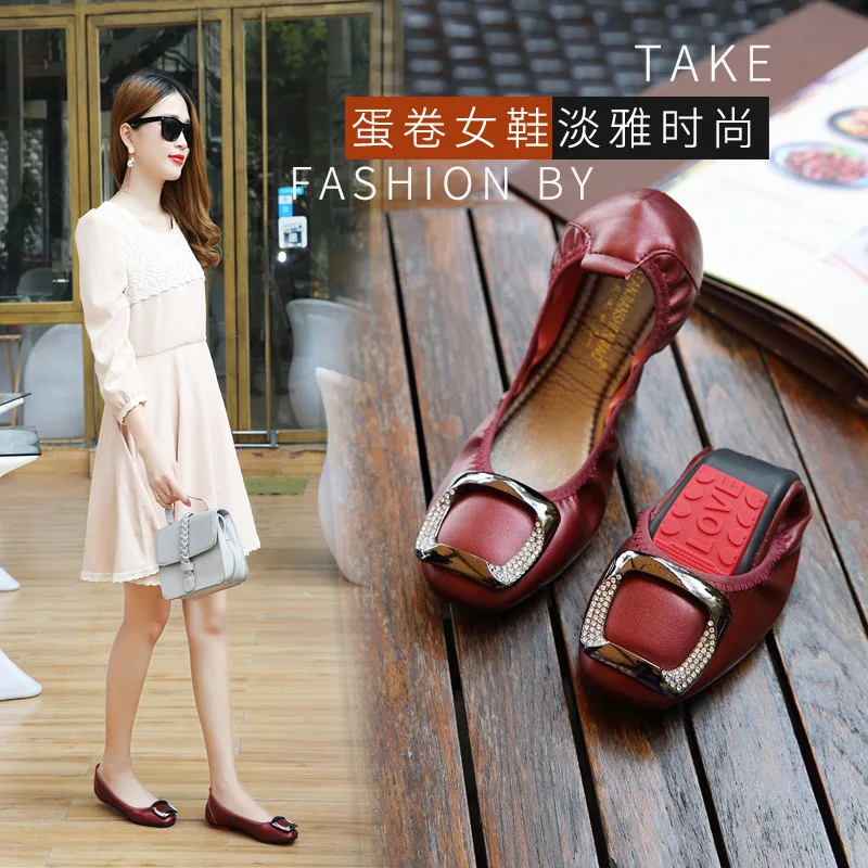 

Shoes Women's 2020 Spring New Style Low-Cut Flat Top Shoes Comfortable Soft Bottom Moccosins Hot Selling Large Size WOMEN'S Shoe