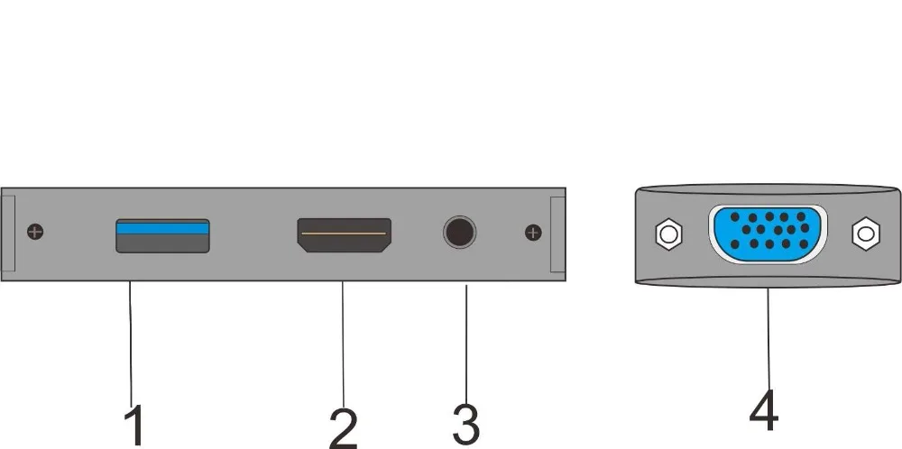 4-в-1 Тип C концентраторы USB адаптер для Thunderbolt 3 Тип C к HDMI VGA 3,5 мм разъем USB адаптер Тип-C Мощность доставки для MacBook Pro