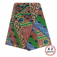 Африканская ткань с восковым принтом, хлопковая ткань для шитья, Анкара, африканская ткань, 12 ярдов, Нигерия, Гана, свадебная одежда, платье 91718