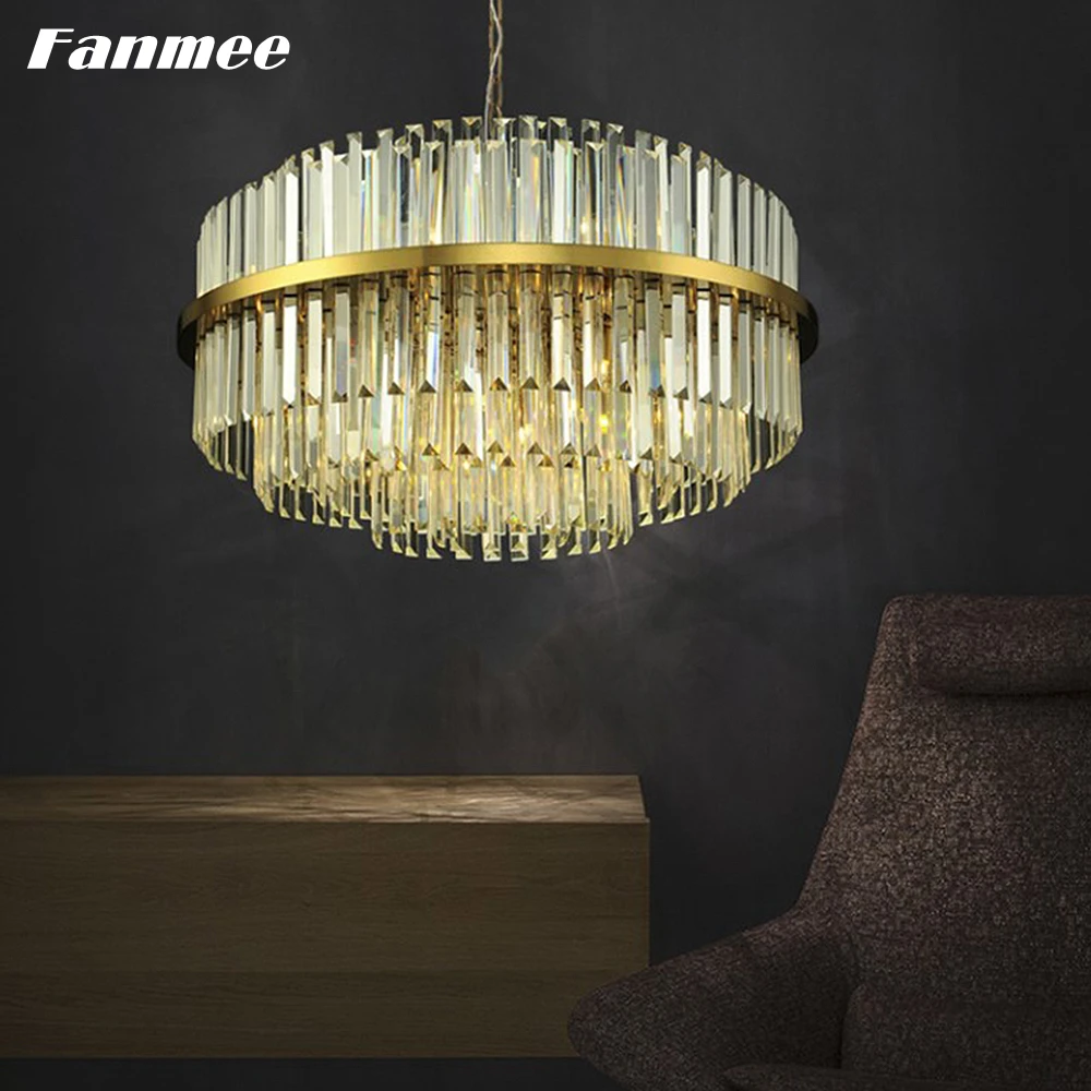 Постмодернистские прозрачная Хрустальная люстра светильник светодиодный