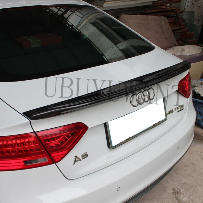 

Carbon Fiber Car Tail Boot Wing Decoration Belgium Style Exterior Rear Trunk Spoiler For Audi A5 4Door 2009 - 2014