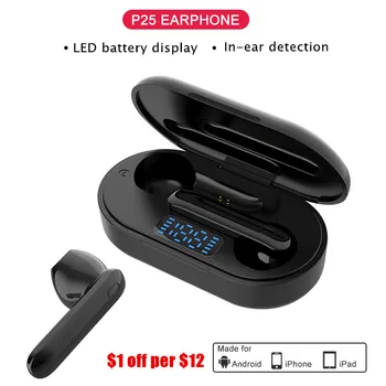 

TWS 5.0 Bluetooth Headphones 6D Stereo Wireless Eearphones Battery Display Sports Earphones Headsets With Dual Mic PK Huawei QCY