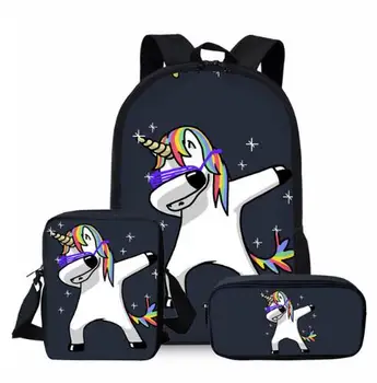 

Cartoon Unicorn School Bag Set for Teenager Girls Boys Cute Student Kids Schoolbags Primary Children Bookbag Mochila Escolar