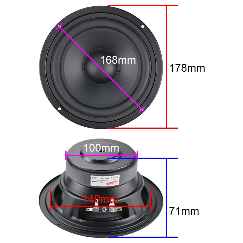 Alto-falante para Home Midrange de 178mm pa de Mesa Alto-falante Ghxamp Polegadas Subwoofer Hifi Theater 8ohm 130w 1 Peça 6.5 - Image 4
