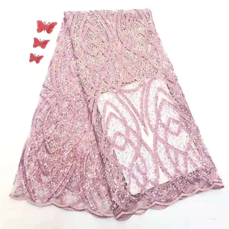 

Onion Bling Sequined Soft Milk Silk Laces High Quality French Mesh Milk Silk Lace Fabrics For Wedding Ball Smooth Laces