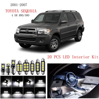 

20 Pcs White LED Light Bulbs Interior Package Kit For 2001-2007 Toyota Sequoia Map Dome License Plate Light Vanity Mirror Light